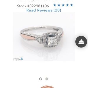 Silver & Rose Gold Diamond Ring